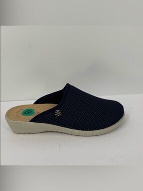 Fly Flot Anoia mesh clog mule slide shoe wedge platform navy blue Italy 39 8